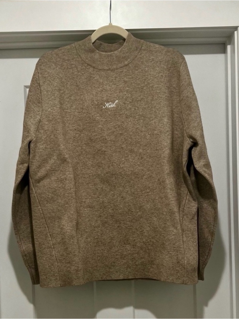 Kith Men's Crewneck Sweater - Heather Gray with White Logo